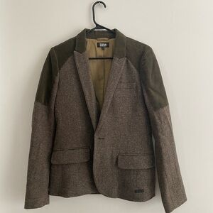 Brown Blazer with Olive Accents